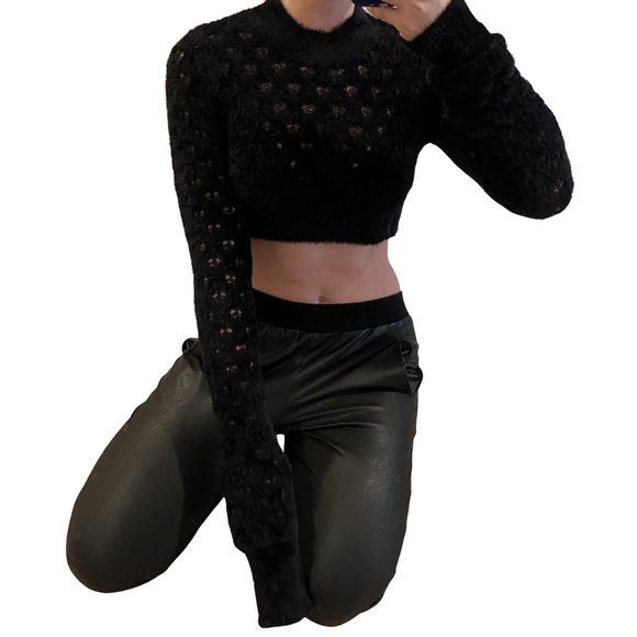 For Love And Lemons Black Cropped Sweater - Picture 8 of 8
